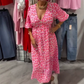 🌻Sommer-Hot-Sale - 50% Rabatt🌞🌸Damenkleid mit V-Ausschnitt und Druck