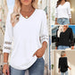 ❤️Sommer-Hot-Sale 50% Rabatt🌞 Damen V-Ausschnitt Top mit 3/4-Ärmeln – Atmungsaktiv, Bequem & Vielseitig Kombinierbar