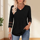❤️Sommer-Hot-Sale 50% Rabatt🌞 Damen V-Ausschnitt Top mit 3/4-Ärmeln – Atmungsaktiv, Bequem & Vielseitig Kombinierbar