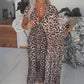 💞Neuankunft 60% Rabatt👗Damen V-Ausschnitt Leopard Print Kleid💃