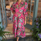 ☀️Sommer-Hot-Sale - 50% Rabatt❤️Lockeres Damen-Kleid mit Vintage-Print und V-Ausschnitt