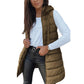 ⏰50 % RABATT🔥Lange Daunenweste für Damen 👗 | Einfarbig | Ärmellos | Mit Kapuze | Winterkleidung 💕