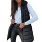 ⏰50 % RABATT🔥Lange Daunenweste für Damen 👗 | Einfarbig | Ärmellos | Mit Kapuze | Winterkleidung 💕