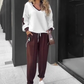 ❤️ LETZTER TAG DER AKTION – 50 % RABATT ❤️ Farbblock-Pullover mit Kapuze und Jogginghose im Set