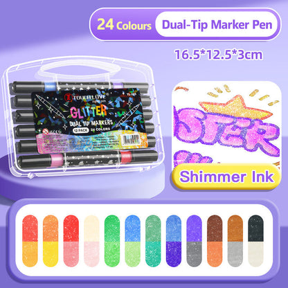 🔥Weihnachtsangebot  50 % RABATT🎨✨Dual-Tip Glitter Marker Pen✨