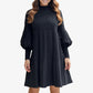 🎁💓2025 Neues Design 50 % Rabatt🍁Elegantes Schwarzes Plisseekleid für Damen mit Laternenärmeln