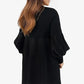 🎁💓2025 Neues Design 50 % Rabatt🍁Elegantes Schwarzes Plisseekleid für Damen mit Laternenärmeln