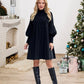 🎁💓2025 Neues Design 50 % Rabatt🍁Elegantes Schwarzes Plisseekleid für Damen mit Laternenärmeln
