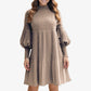 🎁💓2025 Neues Design 50 % Rabatt🍁Elegantes Schwarzes Plisseekleid für Damen mit Laternenärmeln