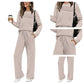 🔥LETZTER TAG 60 % RABATT💓Set aus Damen-Oberteil mit Rundhalsausschnitt und Hose mit Kordelzug🌟💯