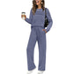 🔥LETZTER TAG 60 % RABATT💓Set aus Damen-Oberteil mit Rundhalsausschnitt und Hose mit Kordelzug🌟💯
