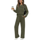 🔥LETZTER TAG 60 % RABATT💓Set aus Damen-Oberteil mit Rundhalsausschnitt und Hose mit Kordelzug🌟💯