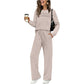 🔥LETZTER TAG 60 % RABATT💓Set aus Damen-Oberteil mit Rundhalsausschnitt und Hose mit Kordelzug🌟💯