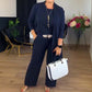 🎁Weihnachtsverkauf 50 % Rabatt🍁Elegantes 3-teiliges Set aus langem Cardigan, Oberteil und Hose