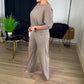 🎁Weihnachtsverkauf 50 % Rabatt🍁Elegantes 3-teiliges Set aus langem Cardigan, Oberteil und Hose