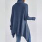 🏆Letzter Tagesverkauf, 50 % RABATT!!💖Modischer Damenpullover in Volltonfarbe mit überschnittener Schulter, hohem Halsausschnitt und grobem Strick