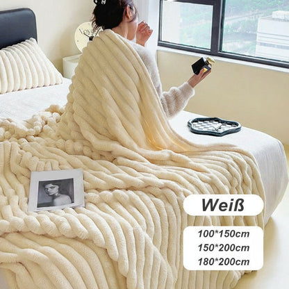 🎁Letzter Tag Sonderpreis: €14,99!!❄️⛄Superweiche Fell-Rippfleece-Decke