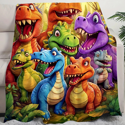 🎅🎄Weihnachtsverkauf - 49% Rabatt🎁Niedlicher lächelnder Dinosaurier HD Digitaldruck Flanell