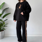 🔥Neujahrsgeschenk – 50% RABATT!💓Damen 2-teiliges Casual-Set (mit Leopardenprint-Akzent) – Oversized & Bequem: Nie wieder Outfit-Stress!