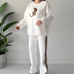 🔥Neujahrsgeschenk – 50% RABATT!💓Damen 2-teiliges Casual-Set (mit Leopardenprint-Akzent) – Oversized & Bequem: Nie wieder Outfit-Stress!