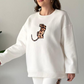 🔥Neujahrsgeschenk – 50% RABATT!💓Damen 2-teiliges Casual-Set (mit Leopardenprint-Akzent) – Oversized & Bequem: Nie wieder Outfit-Stress!