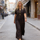 💞Neuankunft 60% Rabatt👗Damen V-Ausschnitt Leopard Druck Maxi Kleid mit kostenloser Halskette📿💎