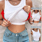 ☀️🔥SOMMER-DEAL -50% ! 🥰Geripptes Tanktop mit integriertem BH – Unsichtbarer Halt Maximaler Komfort · Weicher Stoff · Perfekte Passform für jeden Tag ✨