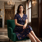 🌸 Blumiges V-Ausschnitt-Kleid mit Taillendrehung – elegant und lässig für jeden Anlass