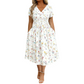 🌸Blumiges V-Ausschnitt-Kleid mit Taillendrehung – elegant und lässig für jeden Anlass