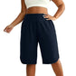 Women's Casual Wide-Leg Knee-Length Shorts