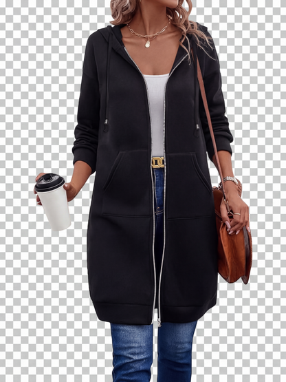 💥💥Neue Herbstkollektion – 50% Rabatt für kurze Zeit!🎁🧥Damen Fleece‑Kapuzenpullover mit Reißverschluss